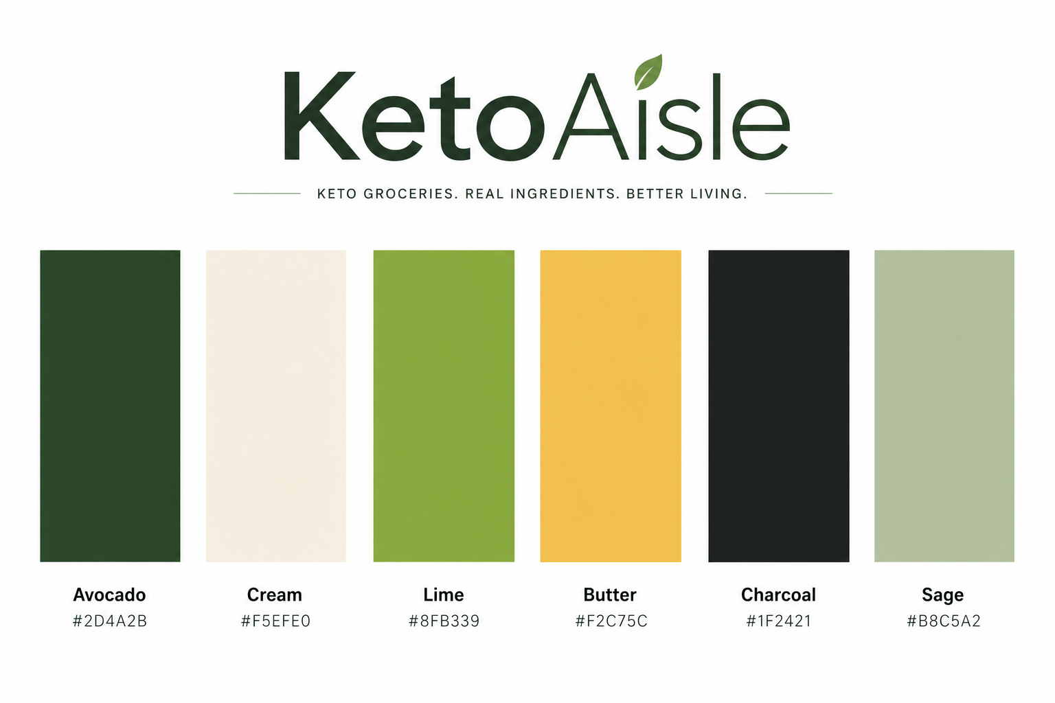 KetoAisle color palette reference sheet